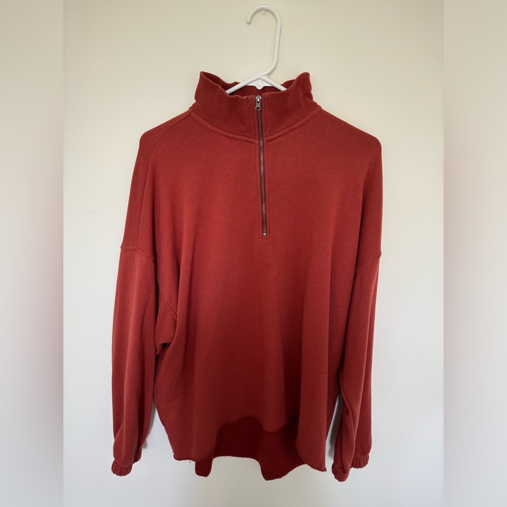 Aerie Oversized Quarter Zip Pullover / Rust Color / Size M / In Great Condition!
